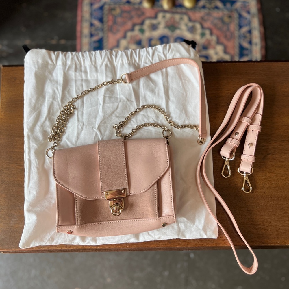 Sezane leather bag, Sezane nude purse